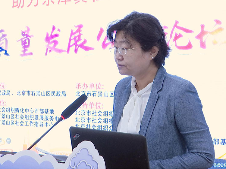 想大鸡扒日逼逼北京市石景山区社会组织发展服务中心主任王艳蕊发言
